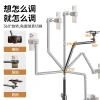 Overhead live streaming tripod, floor-standing outdoor portable phone stand, multi-functional adjustable self-shooting triangular stand details Picture
